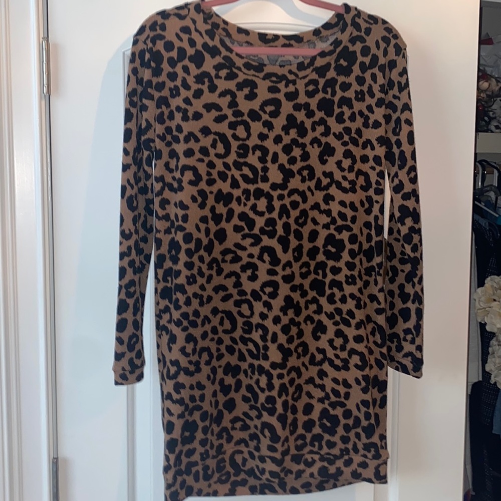 Cheetah print lightweight sweater dress size small